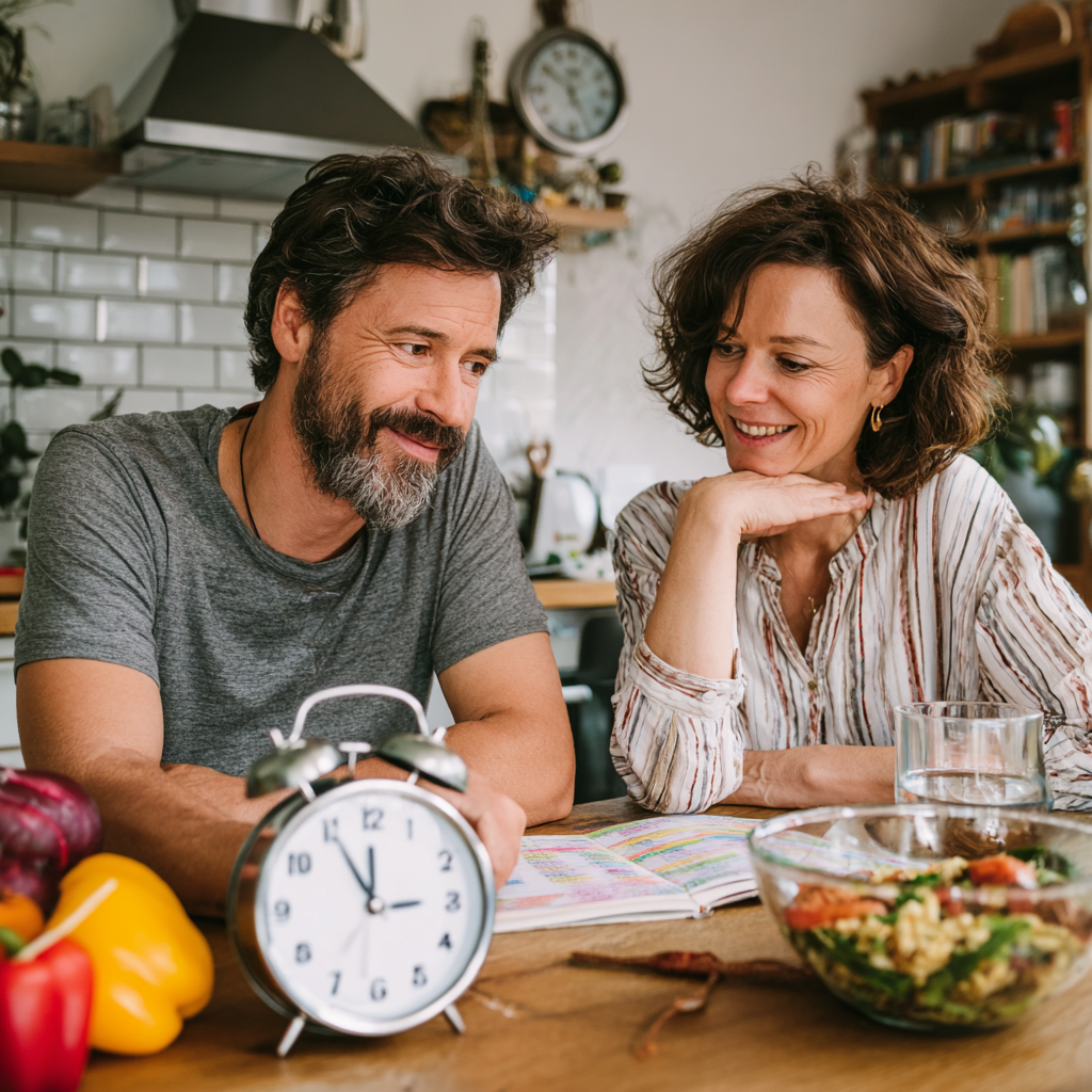 Usmiata slovenská rodina pri spoločnej príprave zdravého jedla v svetlej kuchyni